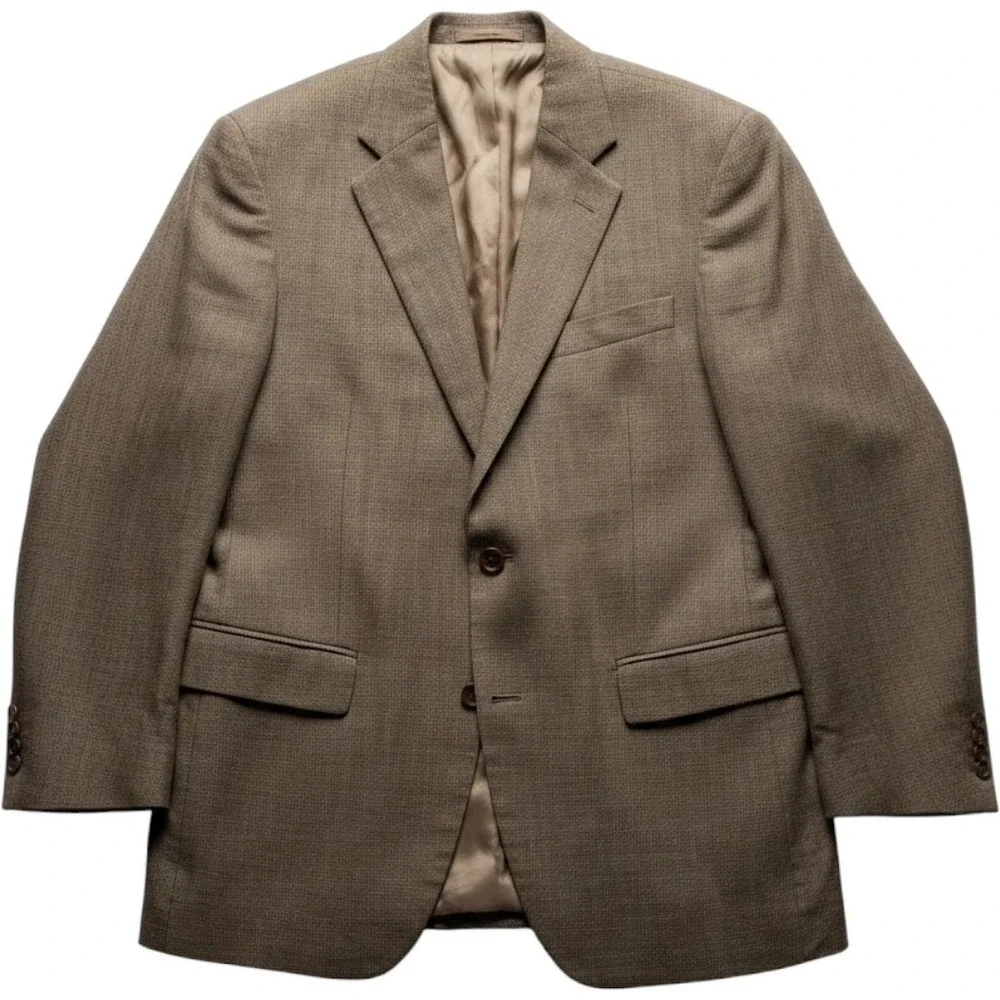 Lauren Ralph Lauren Mens 38R Silk Wool Sport Coat Brown Blazer 2 Button Jacket